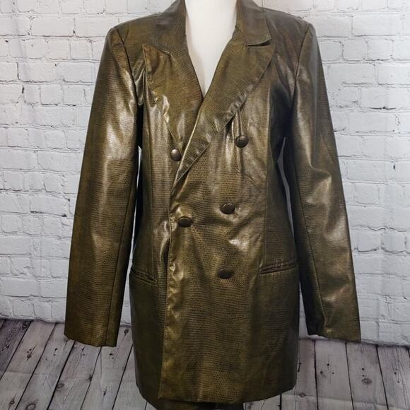 Chad Stevens Green Brown Snake Skin raincoat - Picture 2 of 7